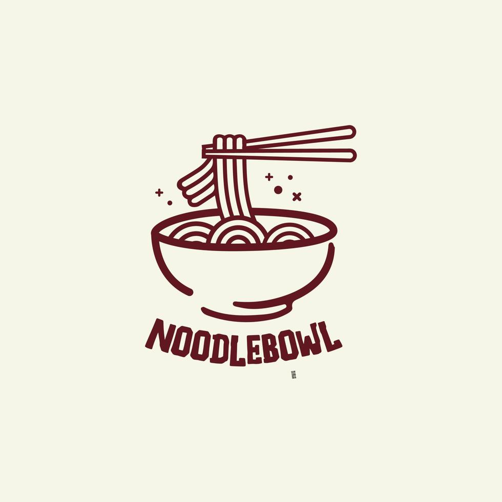 noodle kom logo sjabloon voor voedsel merk vector