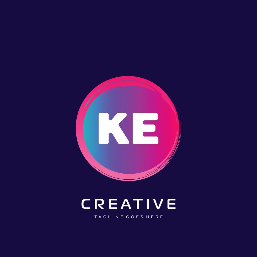 ke eerste logo met kleurrijk sjabloon vector. vector