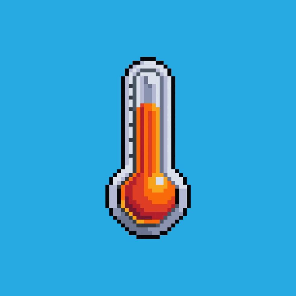 pixel kunst illustratie thermometer. korrelig thermometer. kleurrijk regenboog korrelig voor de pixel kunst spel en icoon voor website en video spel. oud school- retro. vector