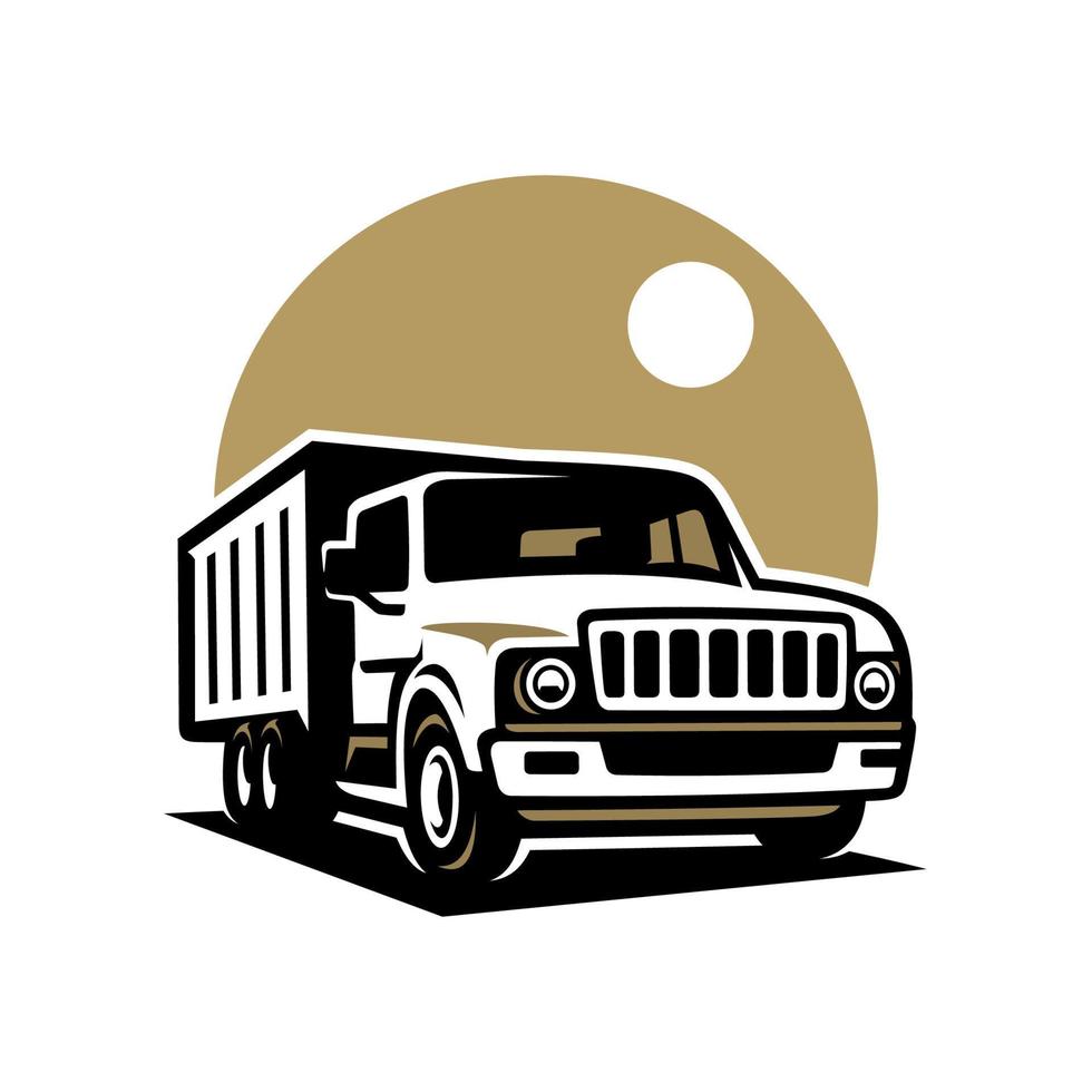 silhouet van een vrachtauto met monochroom illustratie vector