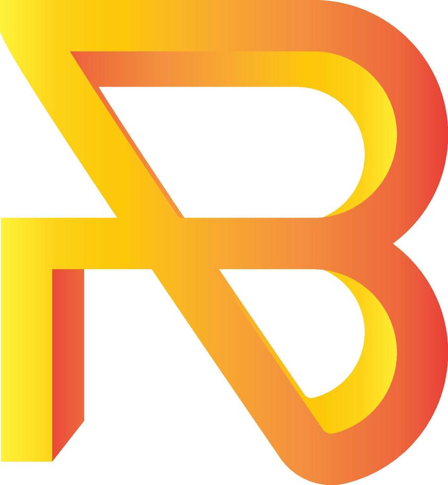 eerste brief helling ab monogram logo vector