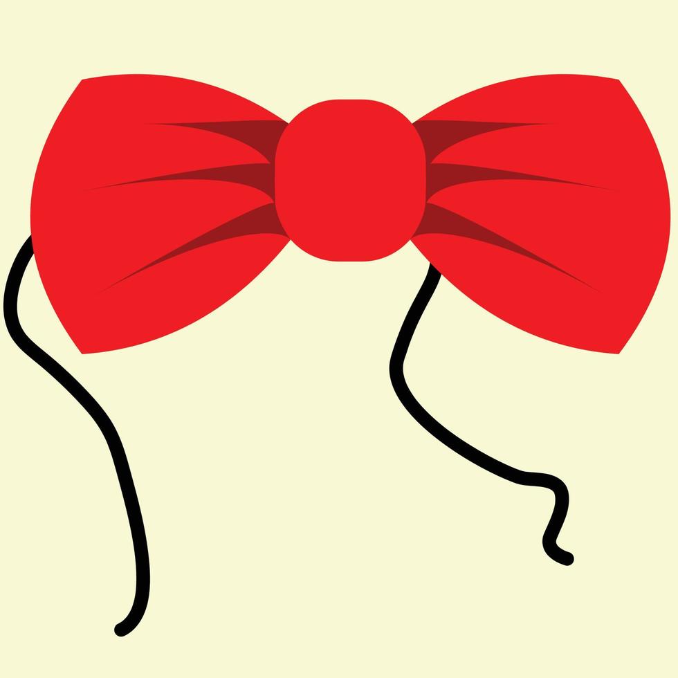 een rood boog stropdas met zwart lint, mannen kleren, elegant kleren, formeel kleren, pak binden, smoking binden, rood en zwart kleuren, stropdas illustratie vector, mannen kleren winkel logo, teken en banier en afdrukken vector