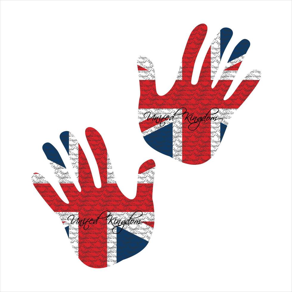 Verenigde koninkrijk vlag hand- vector illustratie