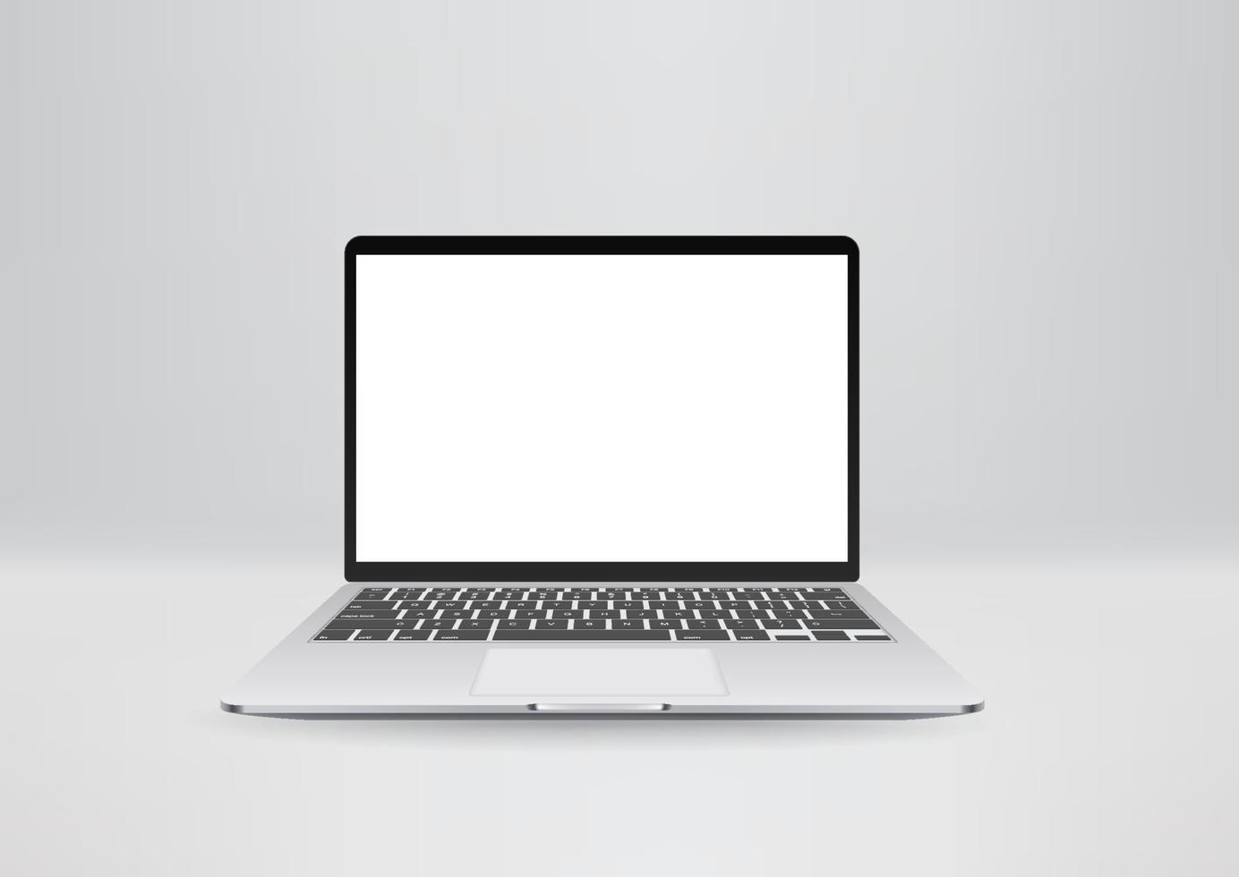 moderne witte laptop op een tafel. vector mockup