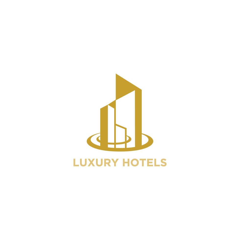 luxe echt landgoed gebouw goud vector logo sjabloon, elegant echt landgoed, gebouw, appartement,
