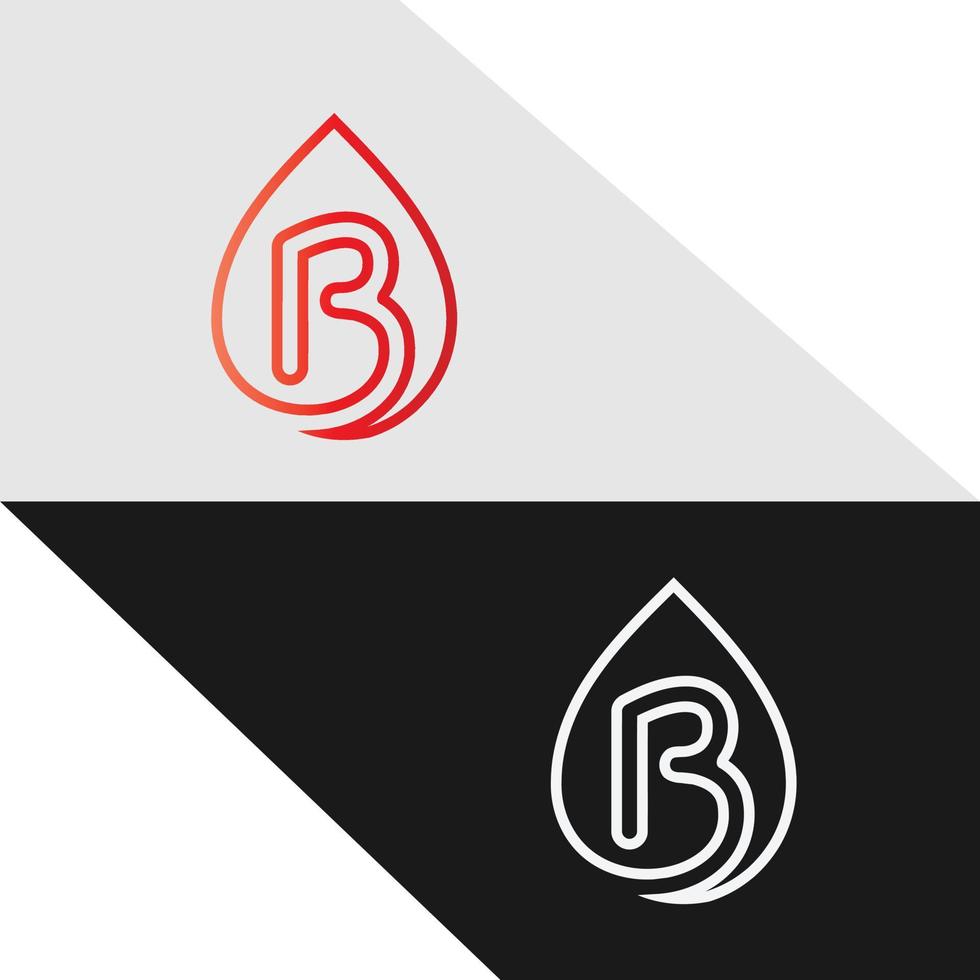 abstract brief b bloed logo ontwerp. minimaal embleem schets ontwerp . vector