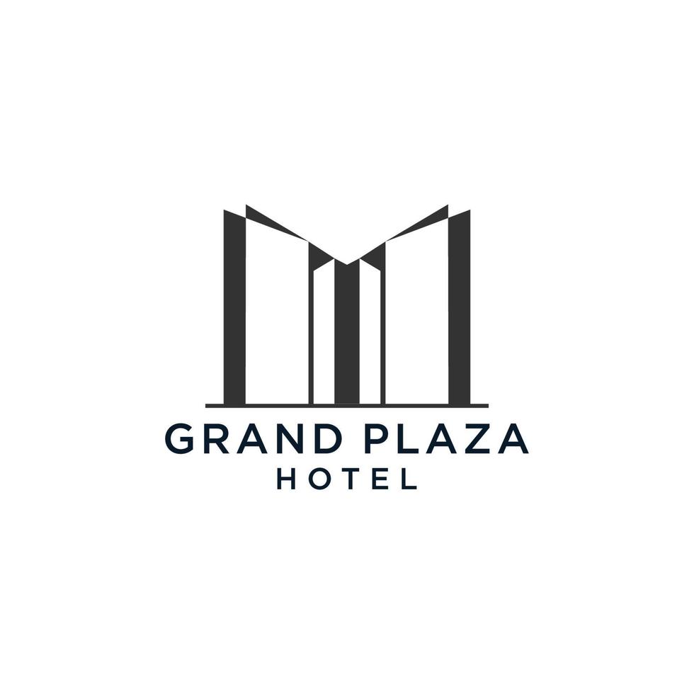 groots plein hotel modern elegant vector logo symbool.