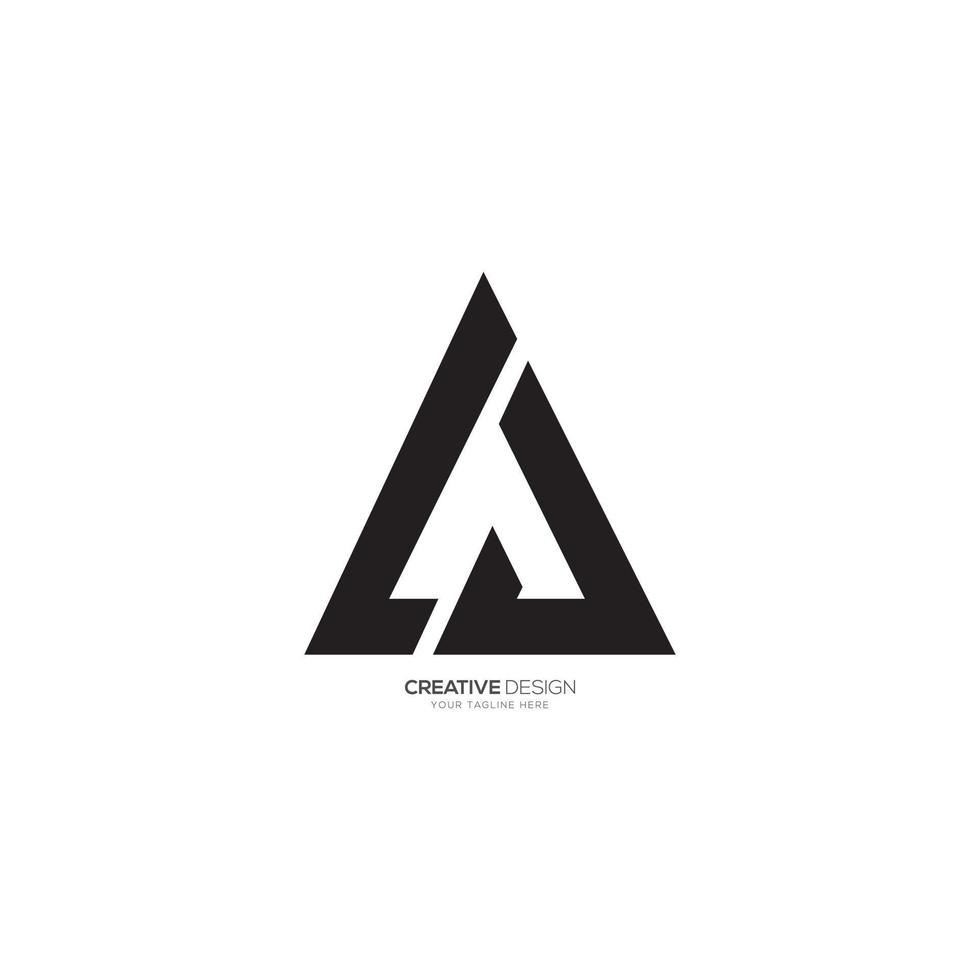 driehoek brief l j een modern kunst monogram uniek logo vector