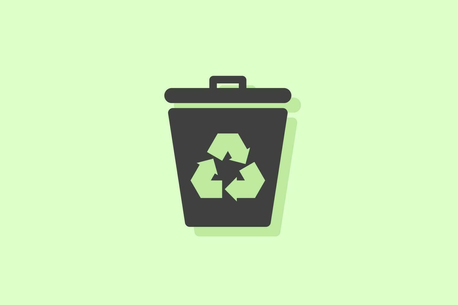 recycle bak icoon vector, uitschot icoon en recycle icoon met een groen achtergrond, icoon vector ontwerp