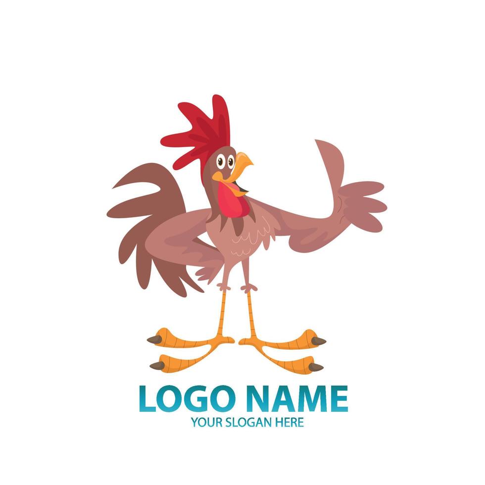 krokant klassiekers een tijdloos kip-thema logo voor een comfort voedsel restaurant vector