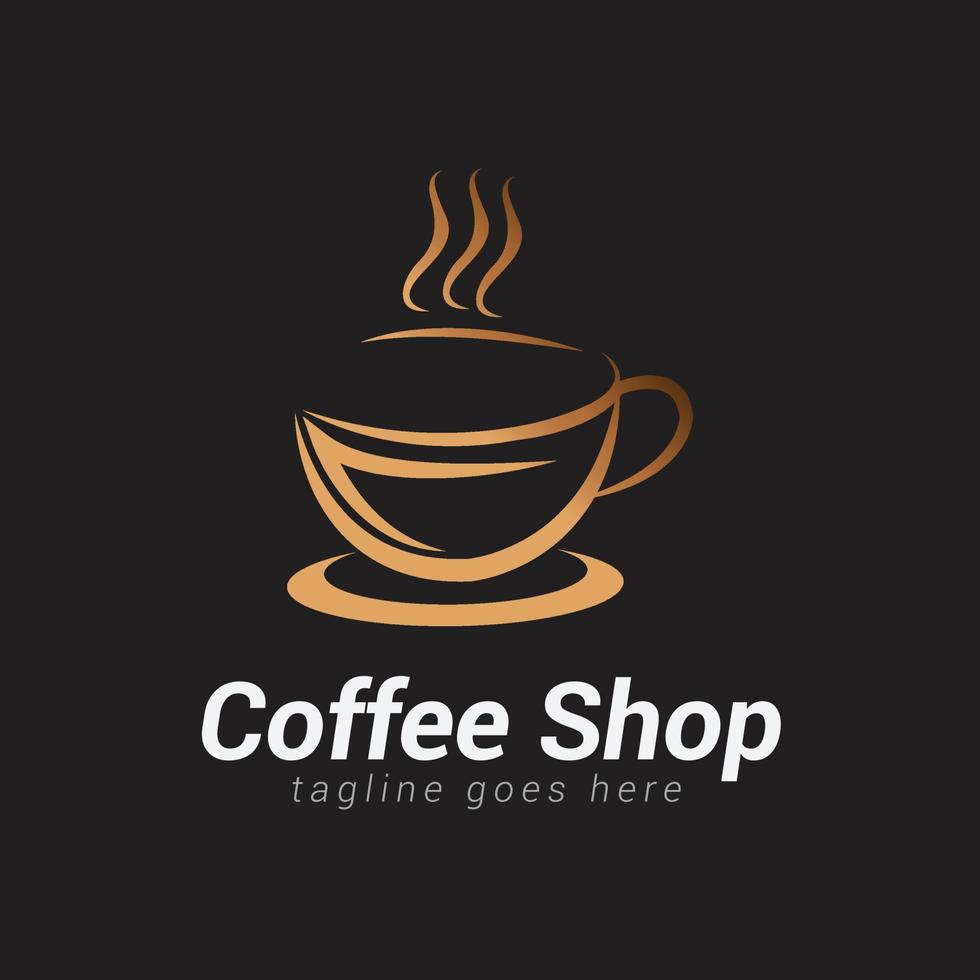 koffie winkel logo ontwerp, geschikt voor koffie en thee winkel. vector