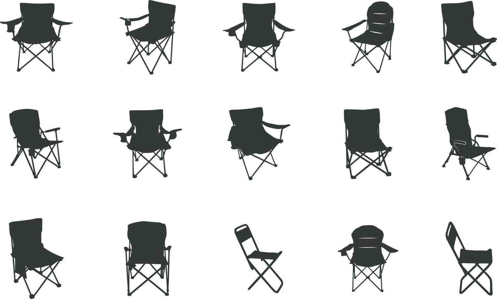 camping stoel silhouet, camping stoel vector. vector