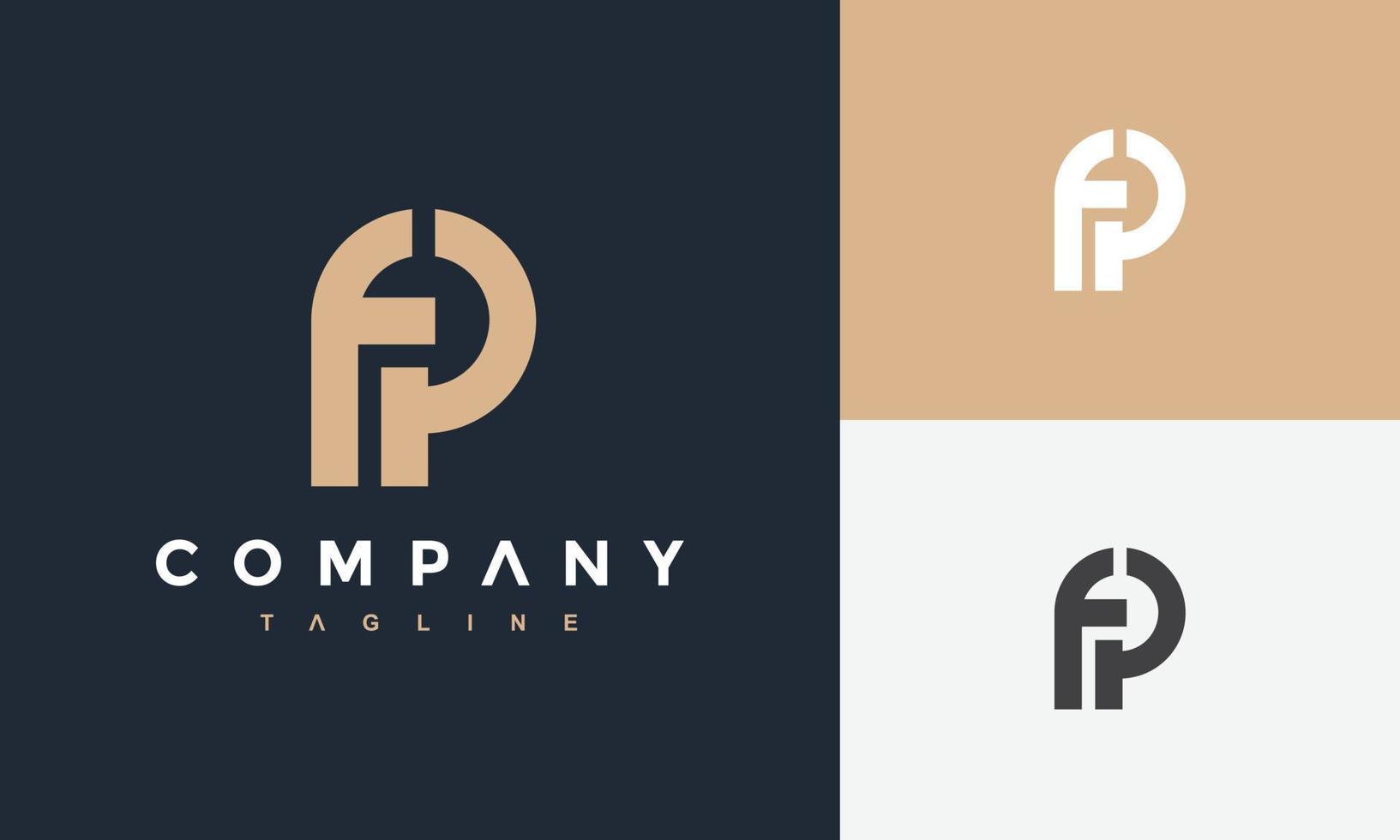 monogram brief fp logo vector