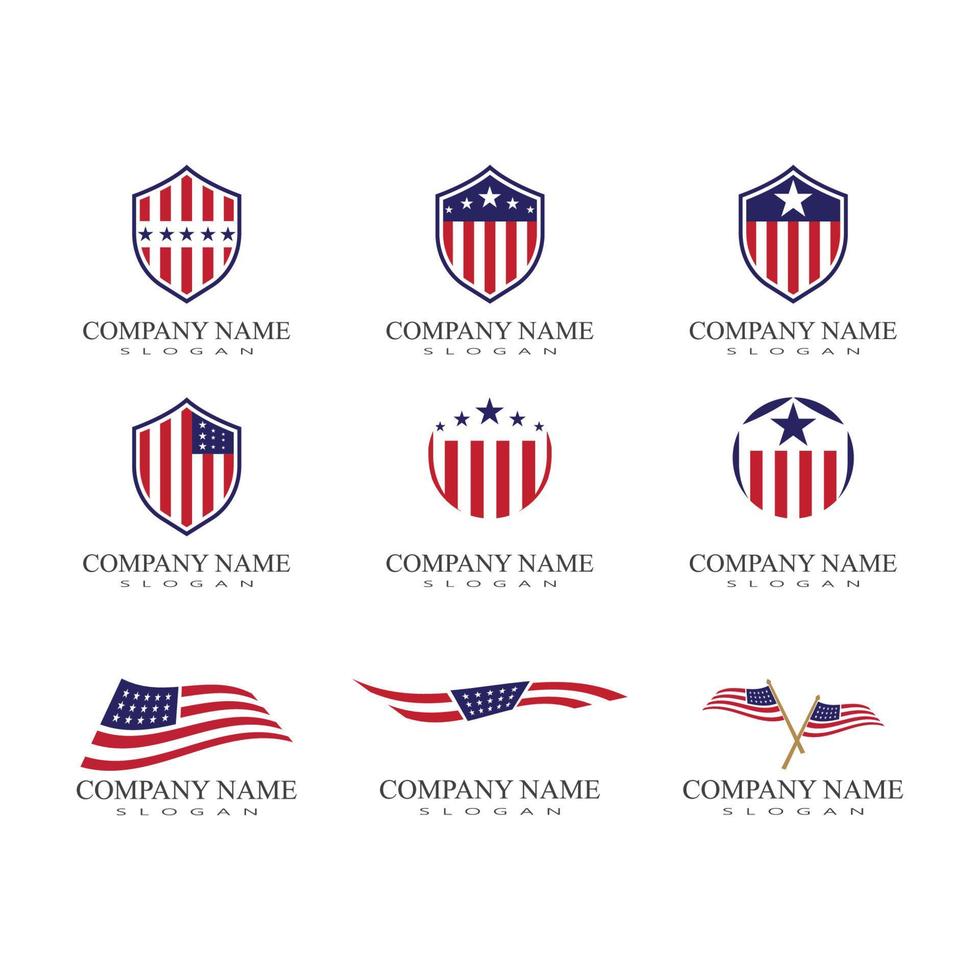 vlag amerikaanse vector pictogram illustratie ontwerpsjabloon