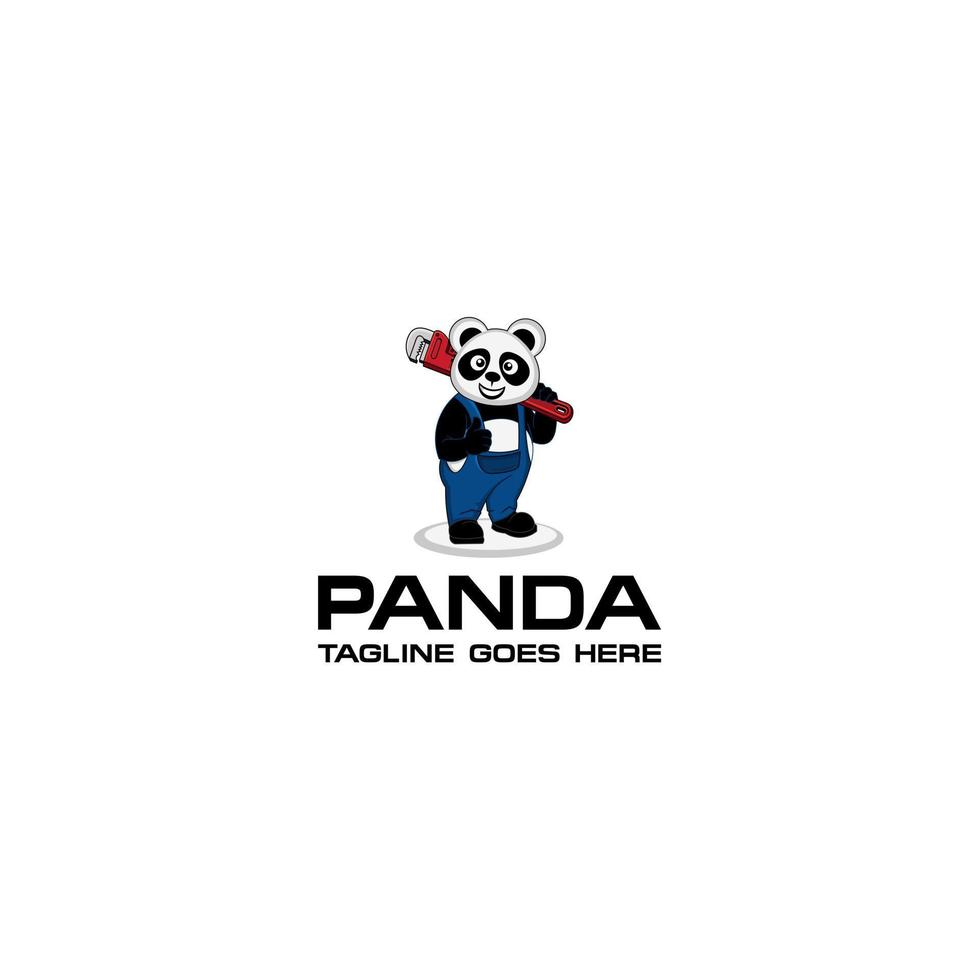 loodgieter panda logo ontwerp . vector