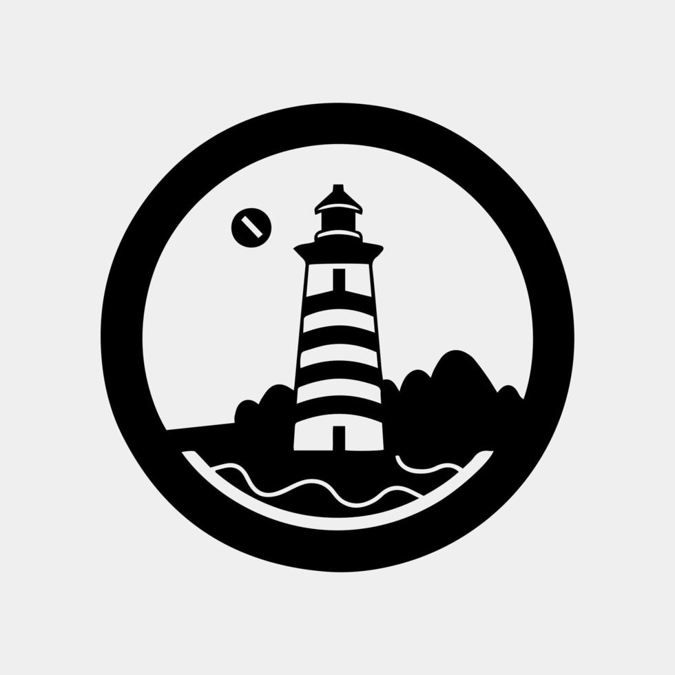 vuurtoren logo ontwerp gemakkelijk en creatief vector