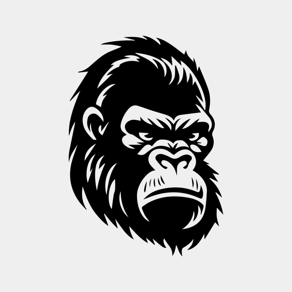 boos gorilla hoofd vector illustratie voor logo, symbool en icoon