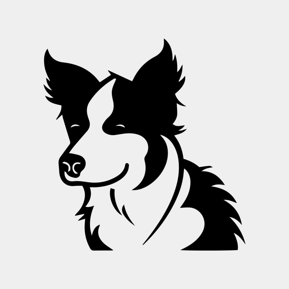 grens collie hond hoofd logo icoon vector. hond gezicht gemakkelijk ontwerp. vector