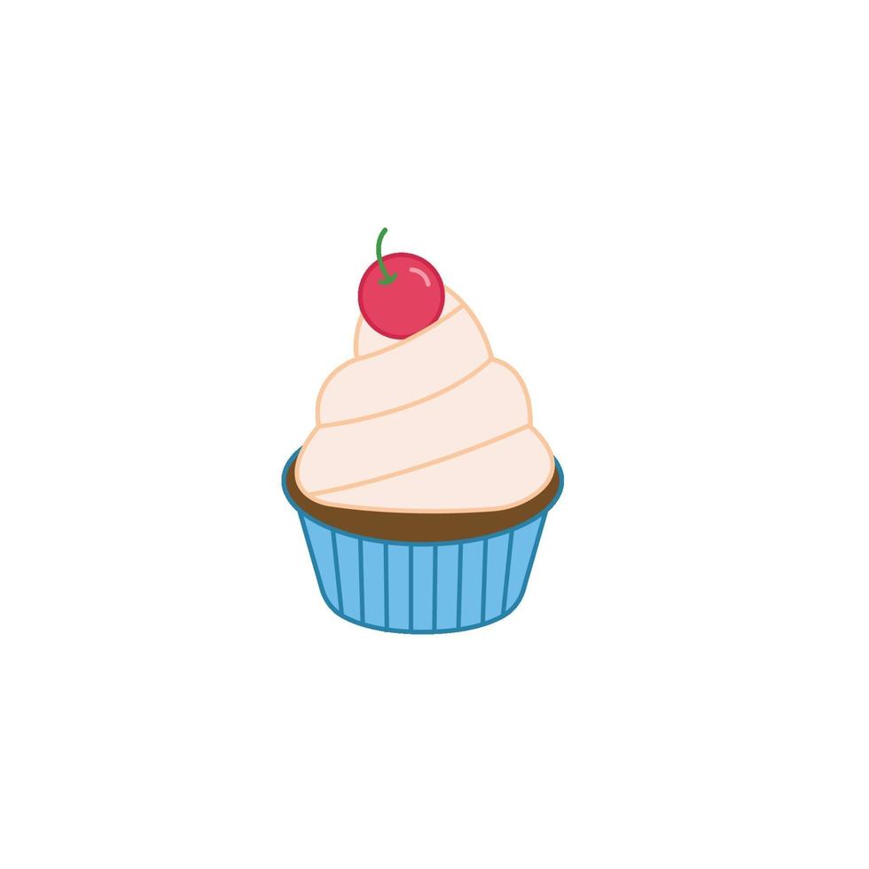 cupcake, muffin vector. zoete vector illustratie pictogram. heerlijk, desserts ondertekenen pictogram.