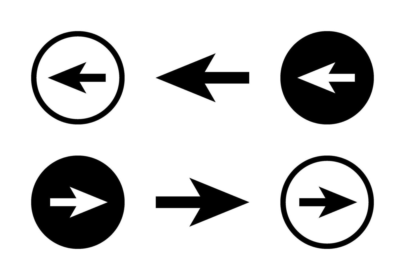 pijl rechts en links ontwerpset gratis vector