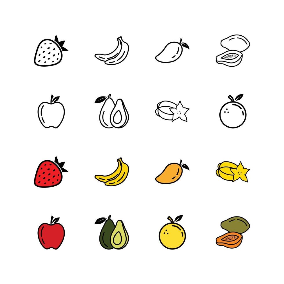 pictogram fruit op witte achtergrond vector