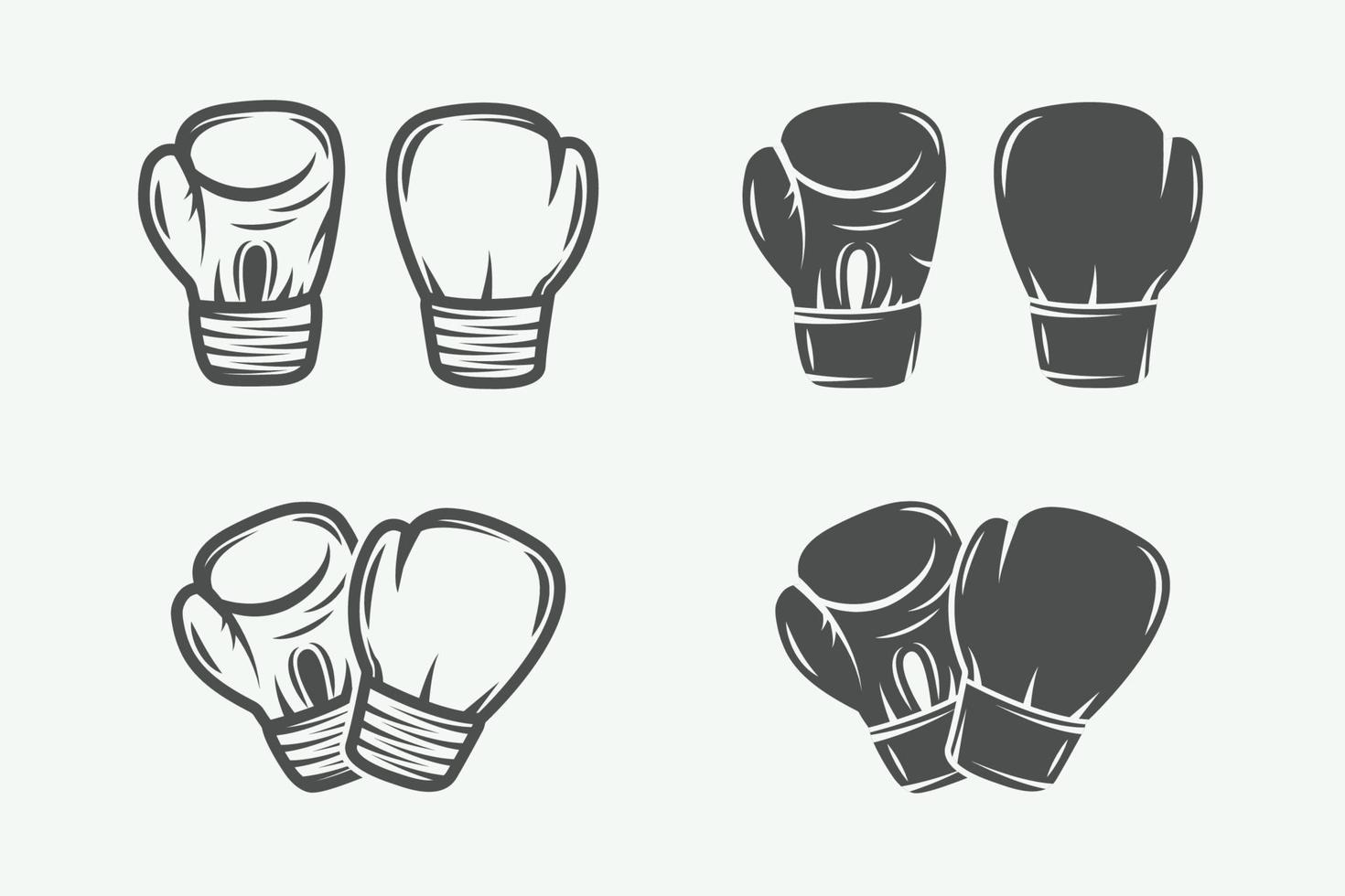 boksen handschoenen in wijnoogst stijl. vector illustratie