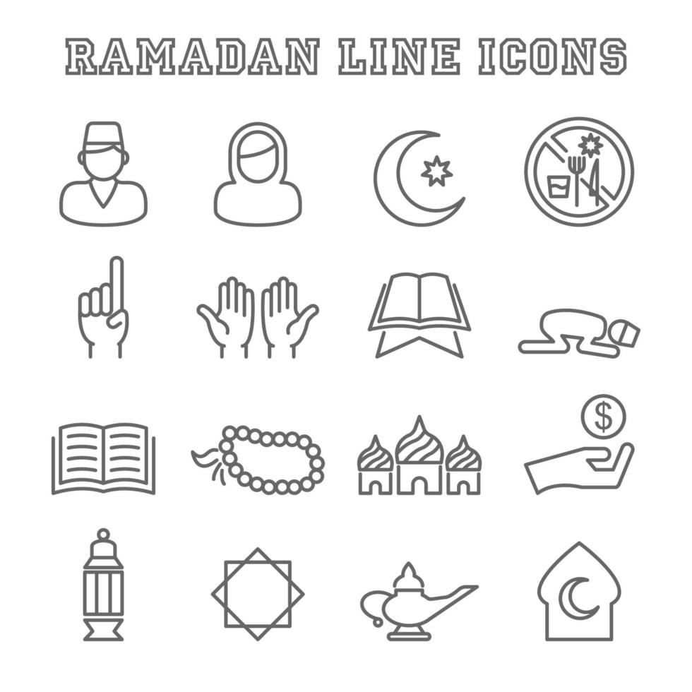 ramadan lijn pictogrammen vector