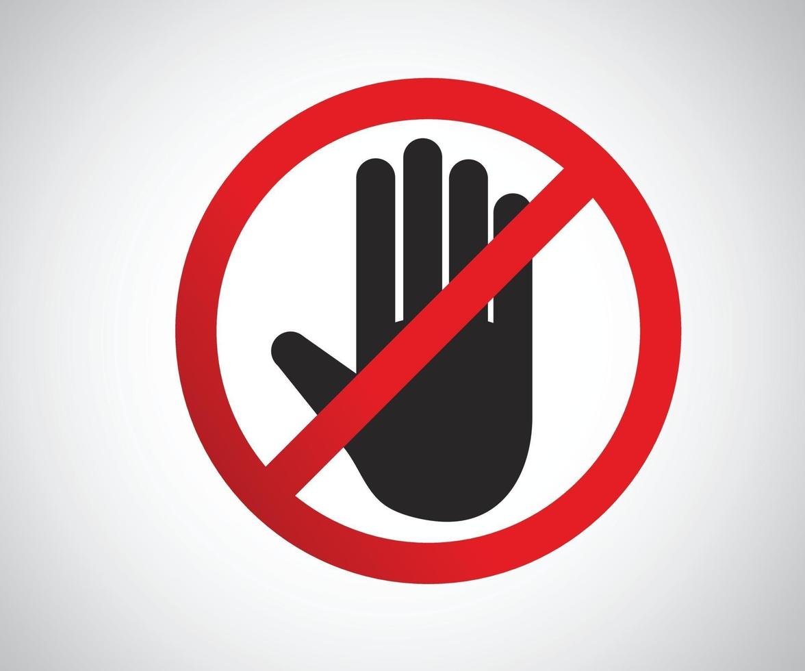 stop hand achthoekig teken voor verboden activiteiten, logo vectorillustratie vector
