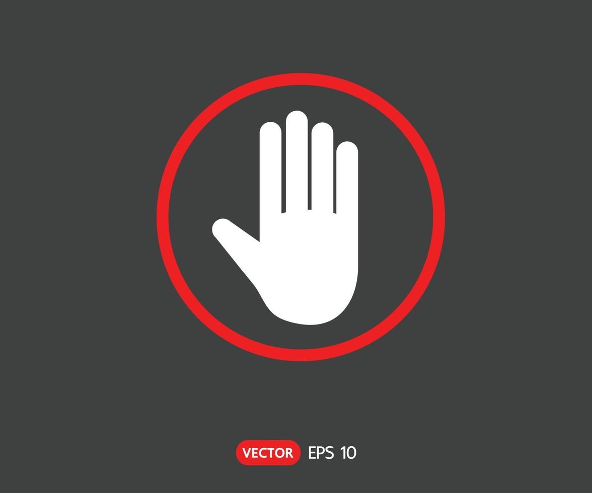 stop hand achthoekig teken voor verboden activiteiten, logo vectorillustratie vector