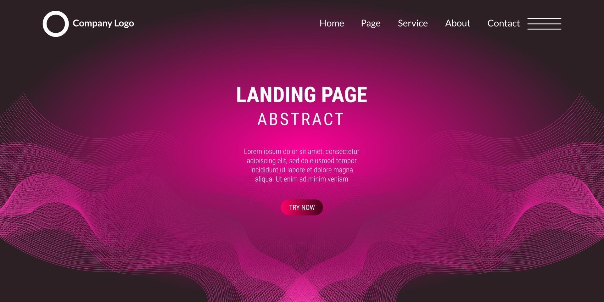 abstracte achtergrond website bestemmingspagina golvende lijnen met roze verloop vector