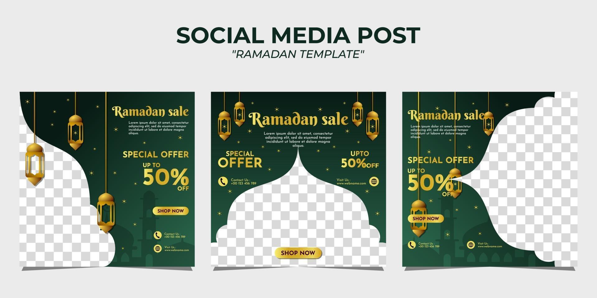 ramadan verkoop sociale media postsjabloon vector