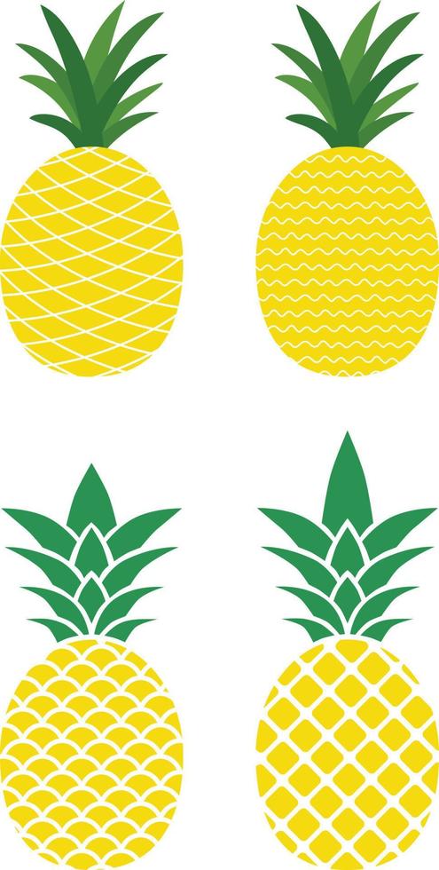 vers ananas illustraties set, geïsoleerd Aan wit achtergronden. vector