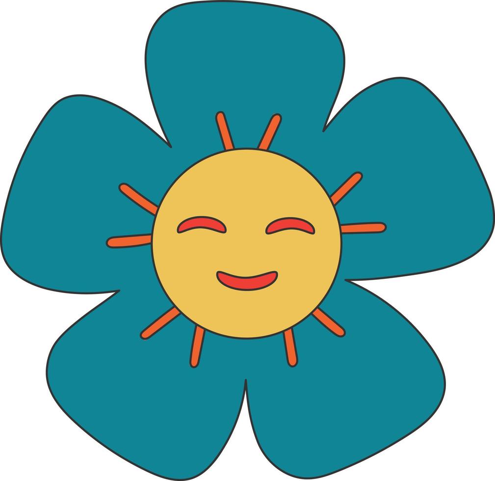 retro hippie bloem illustratie vector