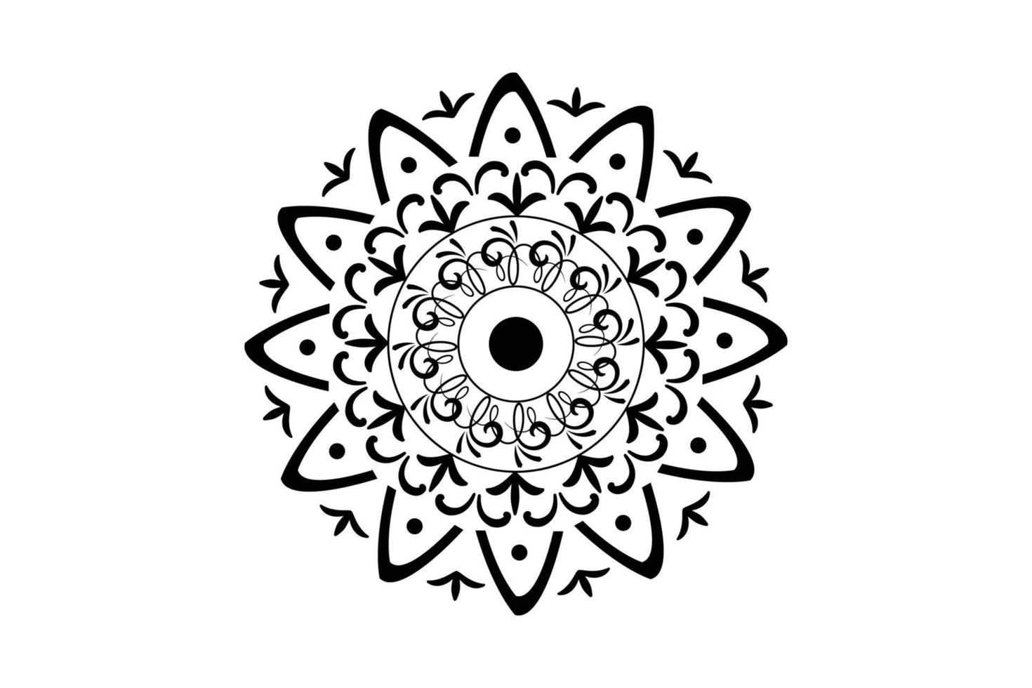 gemakkelijk mandala kleur bladzijde. ornament ronde mandala. meetkundig cirkel element. caleidoscoop, medaillon, yoga, Indië, Arabisch. kleur bladzijde voor kinderen en volwassenen. luxe mandala achtergrond vector