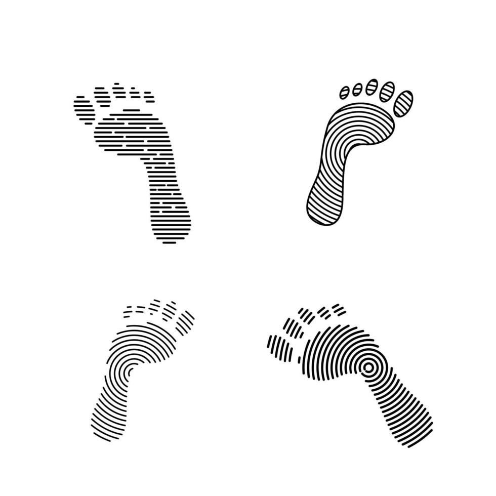 digitaal voetafdruk logo icoon ontwerp illustratie reeks vector