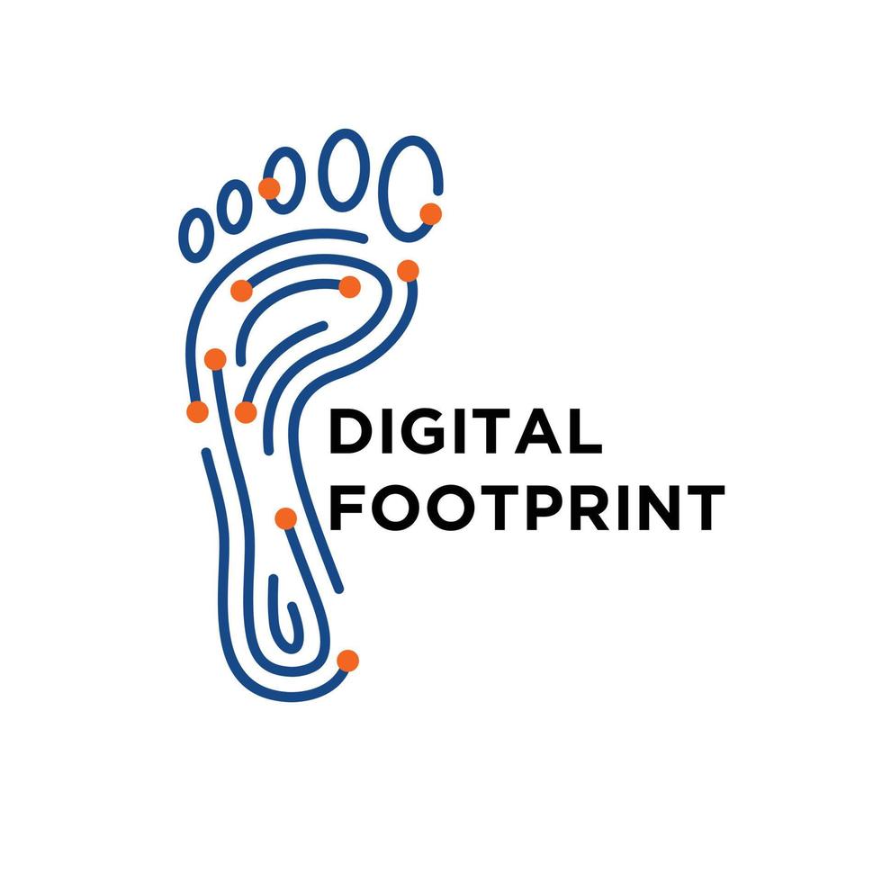 digitaal voetafdruk logo icoon ontwerp illustratie vector