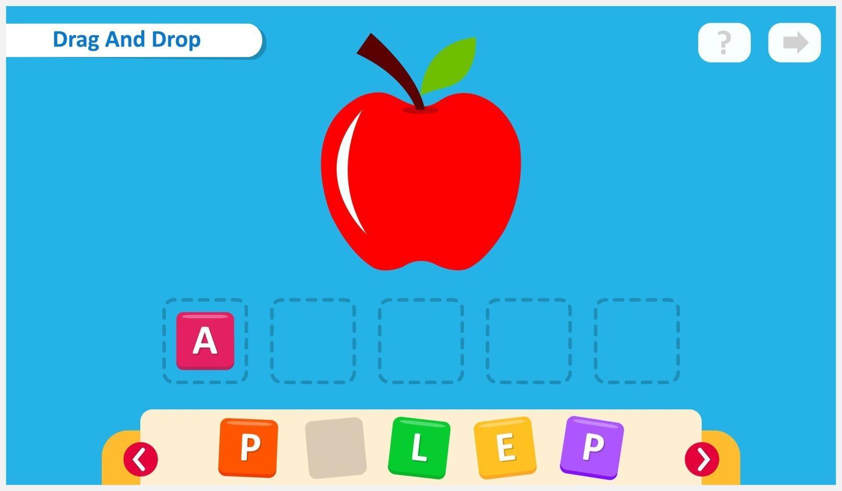 kinderen spelling game ontwerpsjabloon vector