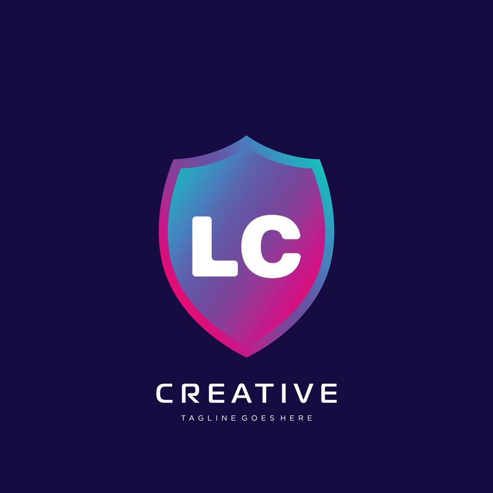 lc eerste logo met kleurrijk sjabloon vector. vector