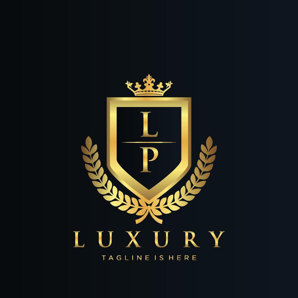 lp brief eerste met Koninklijk luxe logo sjabloon vector