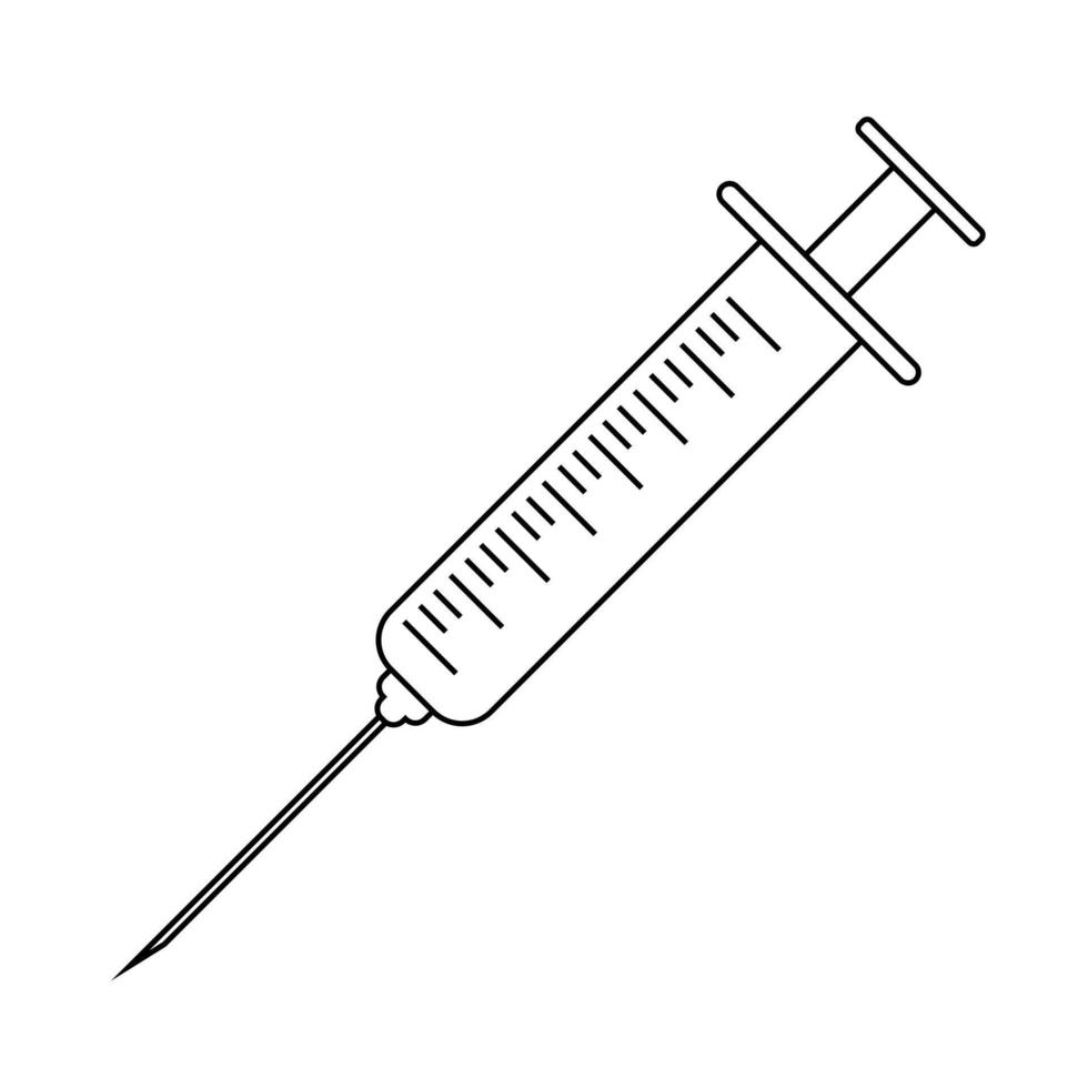 medisch injectiespuit vlak teken. concept van medisch gereedschap vector