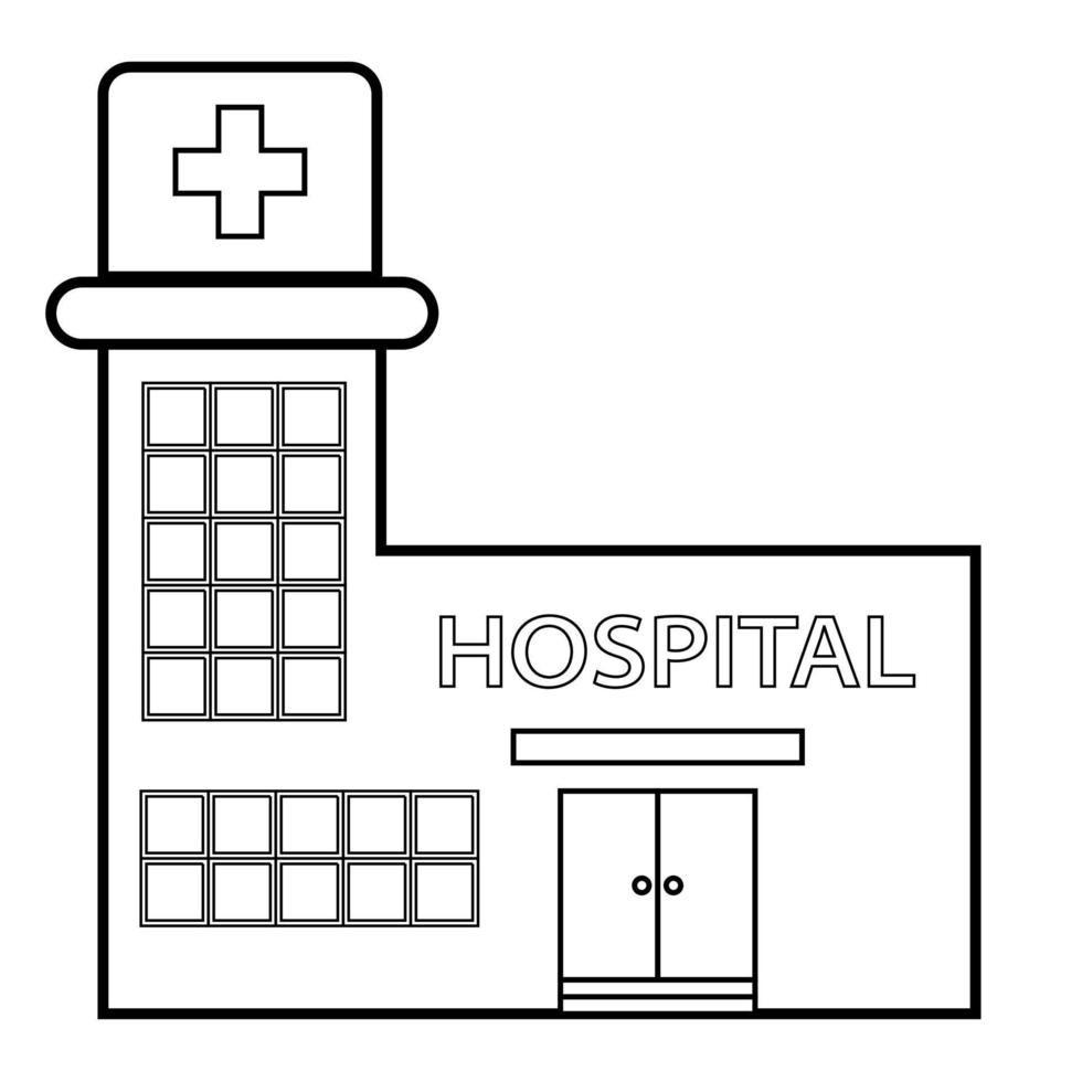 platte ontwerp gezondheidszorg ziekenhuis pictogram. medisch concept met ziekenhuisgebouw vector