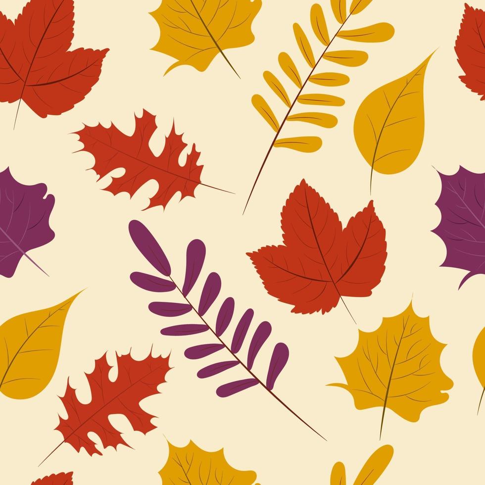 herfst seizoen, herfst blad naadloze patroon achtergrond, vector illustratie