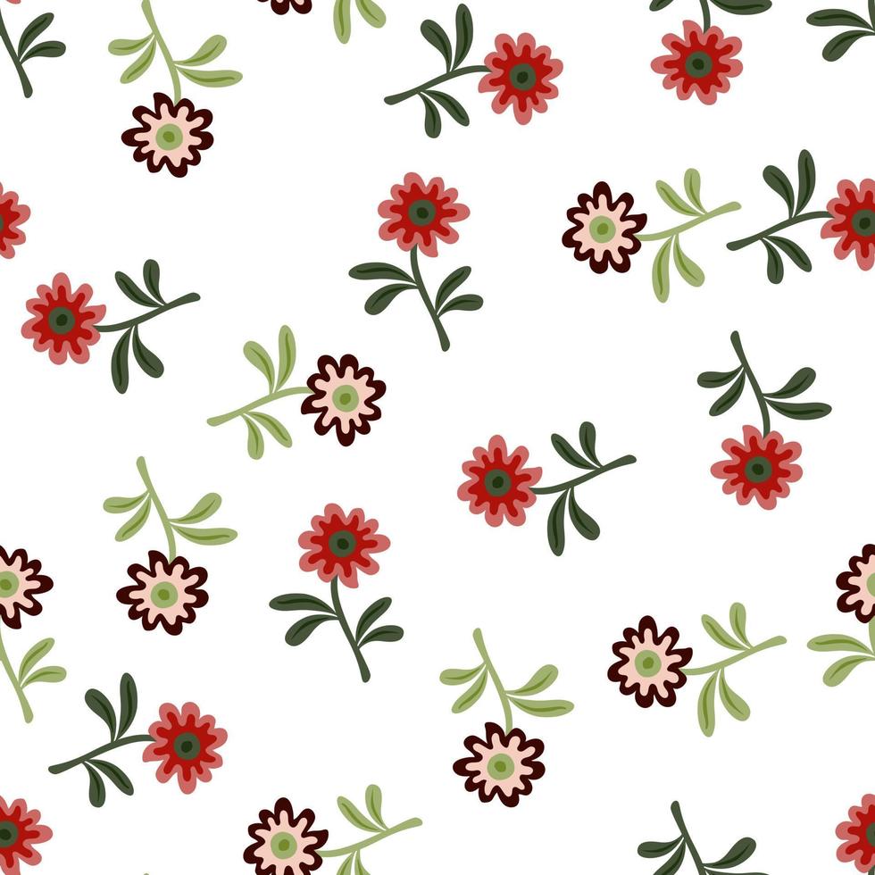 schattig bloem naadloos patroon in gemakkelijk stijl. hand- getrokken bloemen eindeloos achtergrond. vector