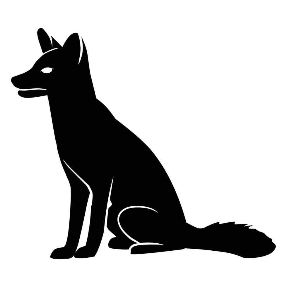 vos silhouet zwart vector. dieren in het wild silhouetten vector