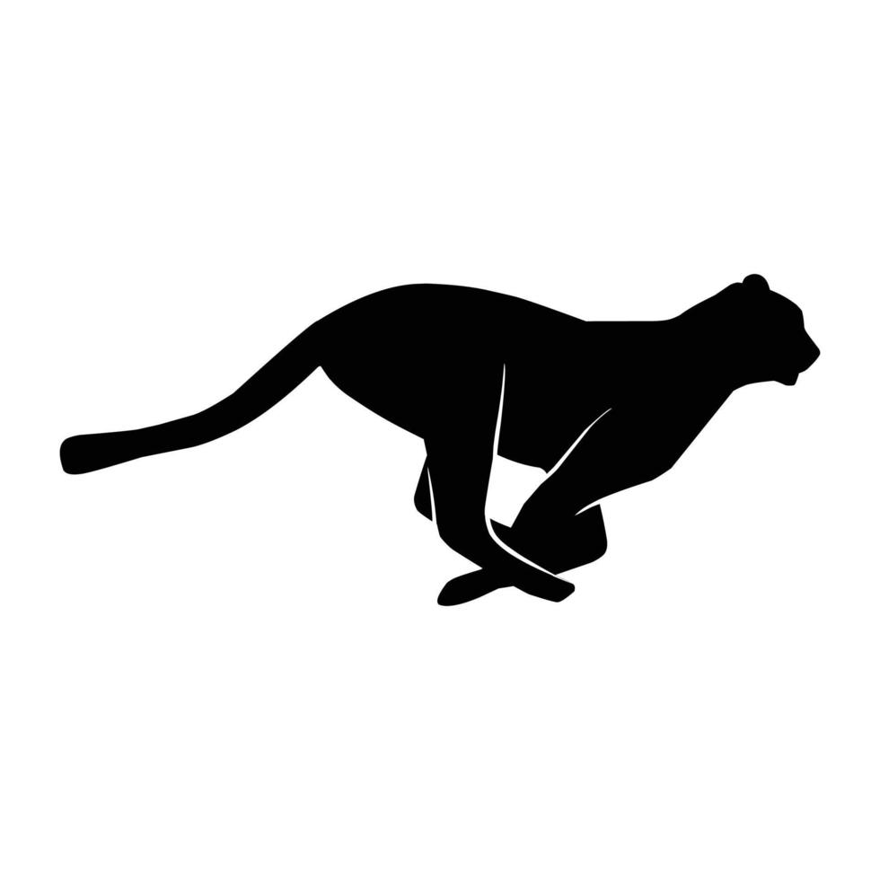 cheeta's silhouet zwart vector. dieren in het wild silhouetten vector