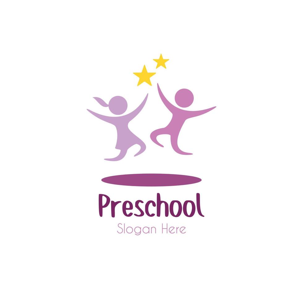 kind onderwijs en kinderkamer kamp vector logo sjabloon ontwerp