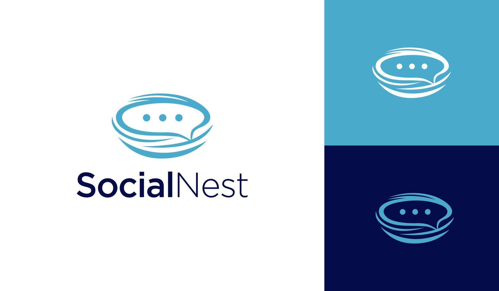 bubbel babbelen met nest logo voor chatten bedrijf of dating bedrijf vector