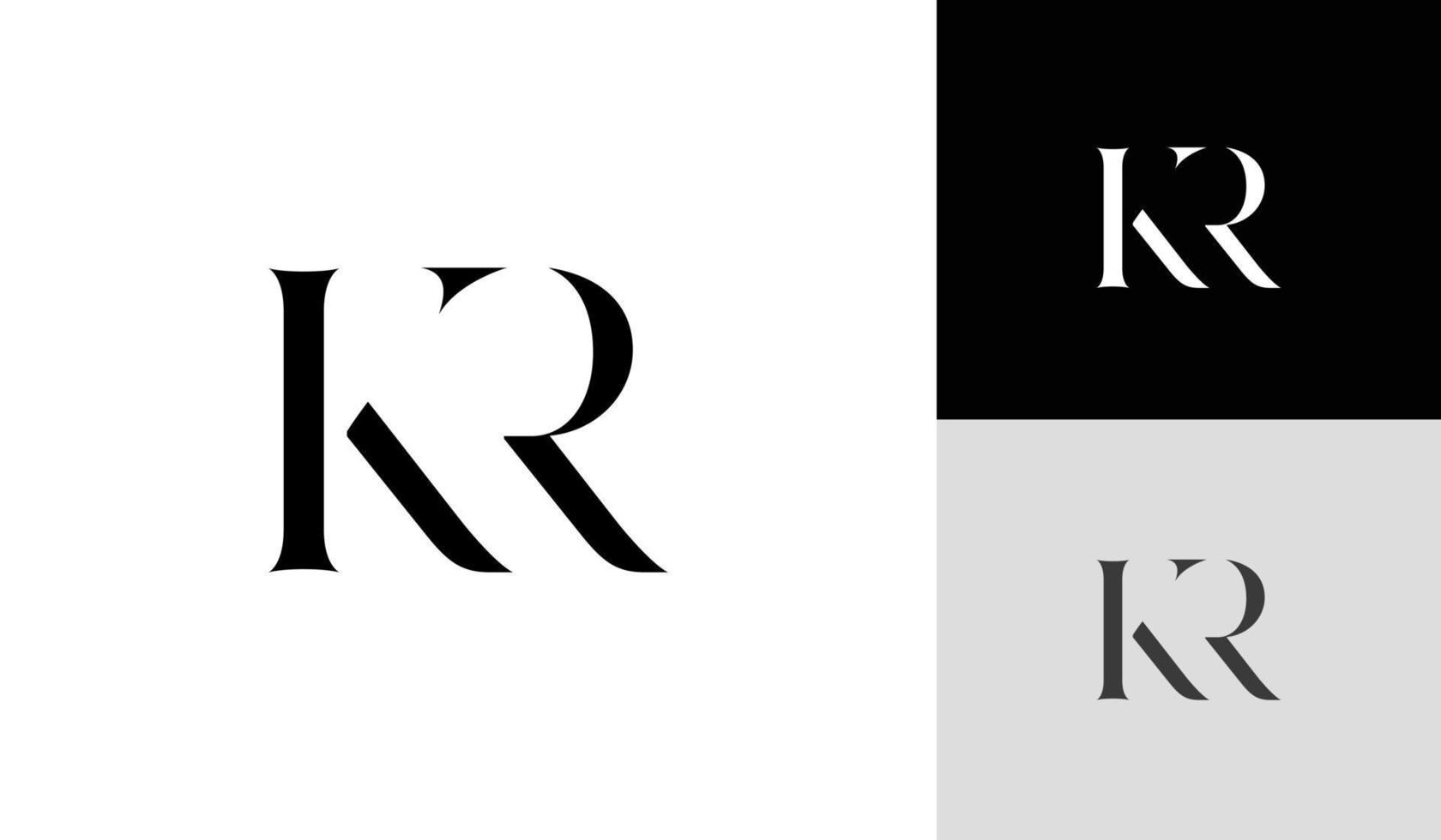 luxe kr monogram logo voor mode bedrijf vector