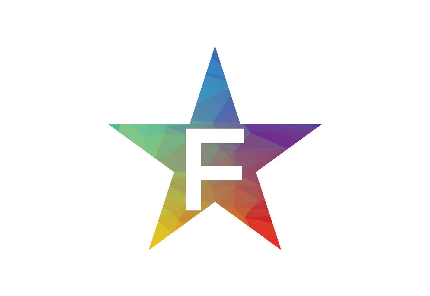 kleurrijk laag poly en eerste f brief logo ontwerp, vector illustratie