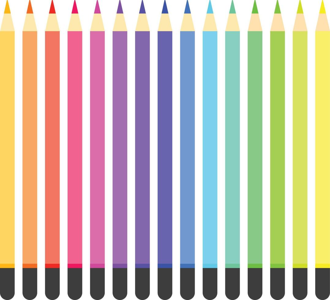 kleur potloden reeks vlak v ector illustratie voor tekening of kunst verwant ontwerp vector